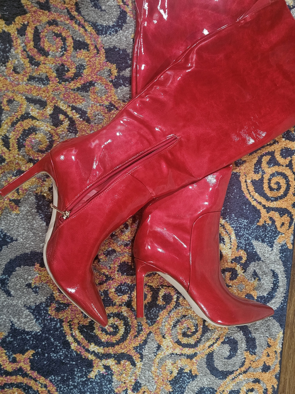 Jessica Simpson Red Patent Over-the-Knee Stiletto Boots